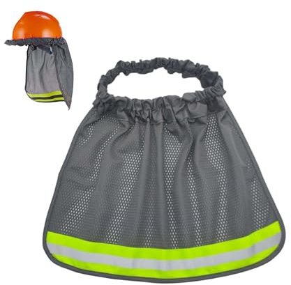 TUKEVA Cache-Cou pour Casque de sécurité Pare-Soleil réfléchissant pour Casque de sécurité Chapeau réfléchissant pour Le Cou pour Casque de sécurité pour Les Casques de Chantier (Gris)