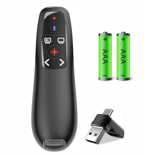 Presentation Clickers Wireless Presenter Remotes for PowerPoint, Powerpoint Clicker with Volume Control PowerPoint Slide Advancer for Mac, Receiver with Dual Functions,Computer, Laptop LBBYDDLL