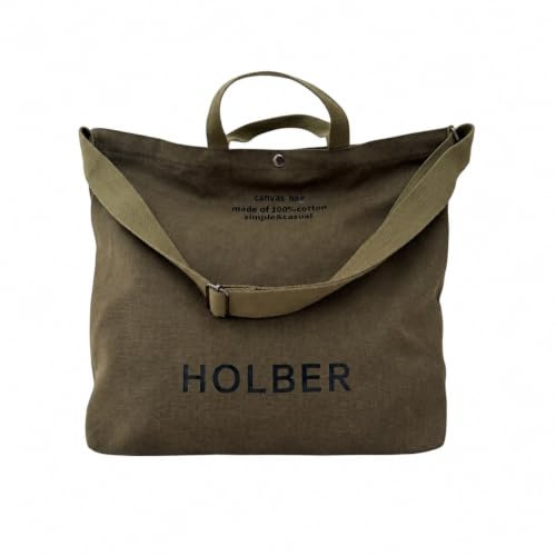 Holber Damen Canvas Handtasche – Umhängetasche mit Schultergurt & Griff – Große Alltagstasche für Büro, Freizeit & Reisen