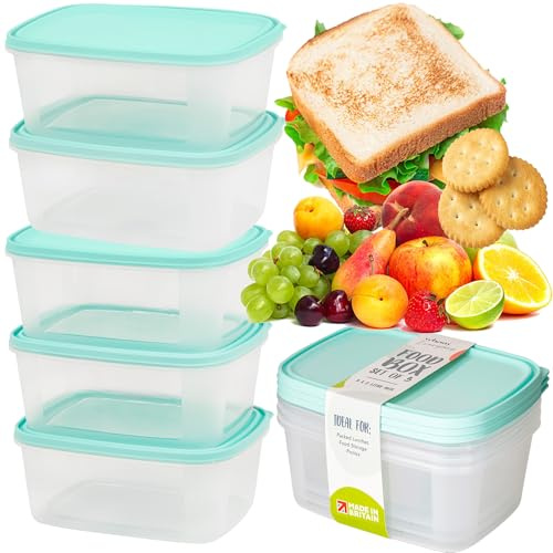STORM TRADING GROUP Reusable Food Storage Meal Prep Containers with Lids | Airtight, Leak Proof, Microwave & Freezer Safe Lunch Boxes