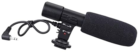 NOLITOY Interviewmikrofon für Camcorder und Tablette aus Abs, Schwarz | 90/120-grad Aufnahmewinkel für Einzel oder Mehrfachstimmen, Lange Standbyzeit, HD Aufzeichnung