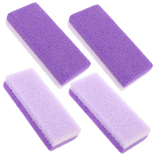 DECOMELODY 4 piezas Herramientas para Pedicura Removedor de Callos y Exfoliador de Pies PU Doble Color para Ablandar Durezas y Muerta Pies Seguro y Cómodo