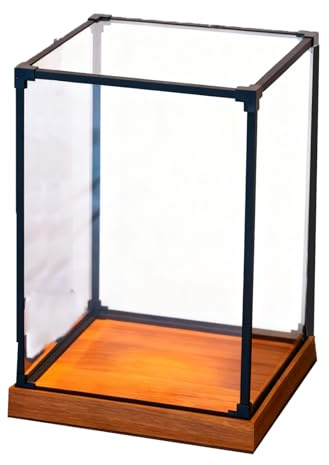 Minglez Acryl Vitrine Vitrine 30 cm 40 cm 50 cm 55 cm Hoch, Transparente Schutzvitrine für Figuren/Modelle, Holzvitrine für Sammlerstücke/Verkaufsveranstaltungen(20x20x35cm/8x8x14in)