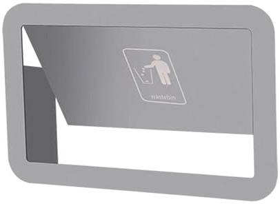 Couvercle de poubelle encastré latéral en acier inoxydable for goulotte à déchets de placard de cuisine, à clapet basculant et à retour automatique.(33cm)