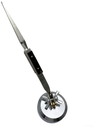 Pumixiy Strumento di saldatura a terza mano per saldatura di gioielli, pinzette curve dritte e a 90 gradi con scanalatura stabile a croce, acciaio resistente al calore (dritto)