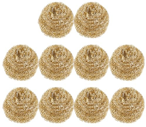 SHINEOFI 10 pezzi Palline Pulizia Punta Saldatore in Ottone per Elettronica Senza Raffreddamento Punta Rimuove Ossidazione e Saldatura in Eccesso Prolunga Vita Saldatore Facile da Usare