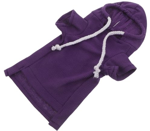 Homoyoyo Sudadera Capucha para Hurón Morado Talla M, Suéter Polar Cálido para Mascotas Pequeñas como Conejillos, Erizos y Chinchillas, Ropa Térmica para Invierno y Excursiones al Aire