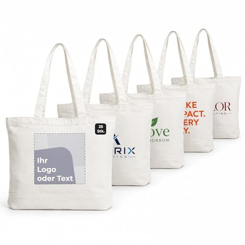 Cimpress Bolsa Personalizada, Pack de 1 to 100 | Añade tu foto, logo o texto, impresión por una o ambas caras, bolsa reutilizable para regalos, uso diario, tiendas y eventos