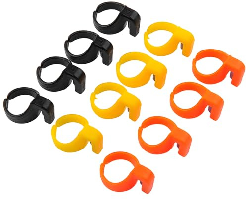 ZAICOLER Thread Cutter Set of 12 Durable Finger Ring Plastic Embroidery Quilting Tool for Cutting Yarn and Fishing Line - Random Color, Suitable for Textiles and Weaving