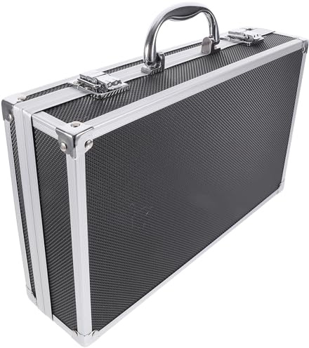 WHAMVOX Caja Organizadora Protectora para Micrófonos Inalámbricos, Maletín Rígido de Aluminio Negro para 2 Micrófonos de Mano, Almacenamiento Seguro para Equipos de Audio y Ktv