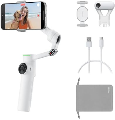 Insta360 Flow 2 Pro AI Tracker Bundle (Blanc Sommet) – Cardan Pliable pour Smartphone avec Suivi IA, Suivi Multi-Personnes et Suivi panoramique Infini à 360°