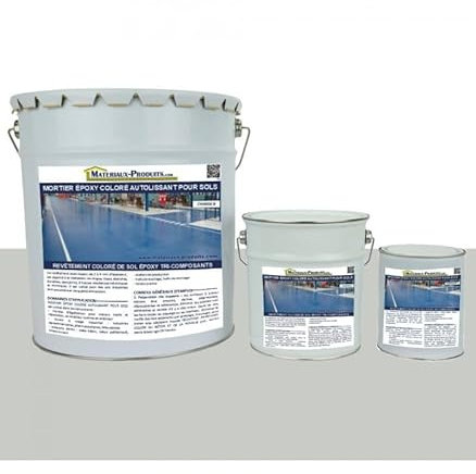 MATPRO - Mortier Époxy Coloré Autolissant - pour Sols Haute Résistance, Ateliers, Stockage - Applicable Sans Retrait - Anti-Poussière - Gris Clair - 10Kg