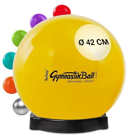 PEZZI Gymnastikball Standard Sitzball mit Ballschale | Sitzball aus robustem PVC, belastbar bis 400 kg, für Therapie, Sport und Büro