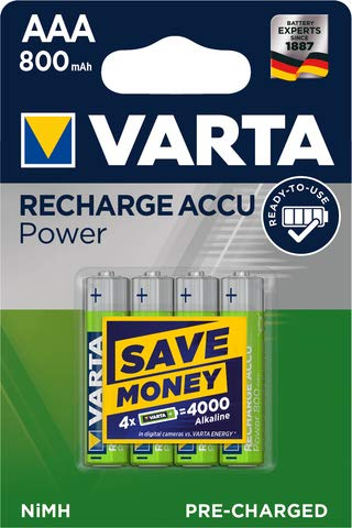 4 batterie VARTA Ready2Use MICRO AAA 1,2 V HR03 800 mAh