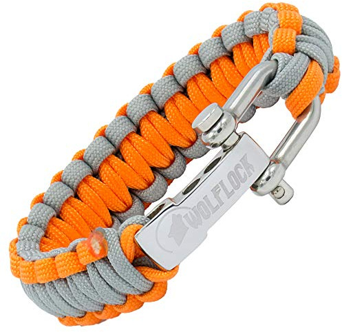 Wolflock Premium Paracord Armband für Männer - Handgeflochten mit Edelstahlverschluss