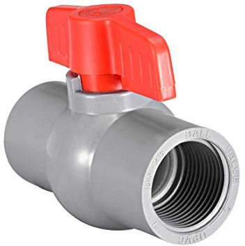 PVC-Wasserhahn, Kugelhahn, Netzschalter, 1 Zoll Gewinde, Durchmesser des Innenlochs rot grau
