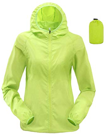 Onsoyours Unisex Sommer Leichte Hoodie Regen Jacke Übergangs Schnell Trocken Windbreaker Outdoor Sonnenschutz Softshell Jacke Dünne Fahrradjacke Regenjacke A Grün 3XL