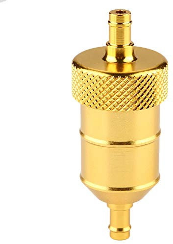 Filtro olio per moto Kuuleyn, detergente per filtro benzina universale in alluminio da 8 mm per moto(Oro)