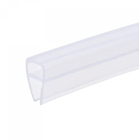 sourcing map Frameless Glass Shower Door Sweep 137.8 Long for 5/16(8mm) Glass U-Type Door Side Seal Strip