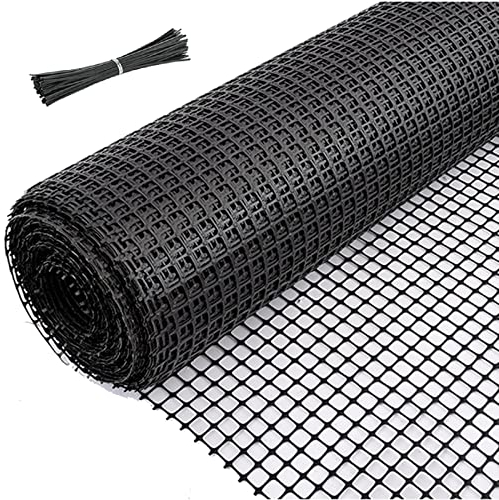 Gartenzaun Schwarz Provisorischer Zaun für Bauleitplanken / Gemüsegarten, Hirsche/Hunde/Kaninchen/Huhn Geflügelnetz Aus Kunststoff mit Reißverschlüssen ( Color : H X L , Size : 1.2x50m/3.9ftx164ft )