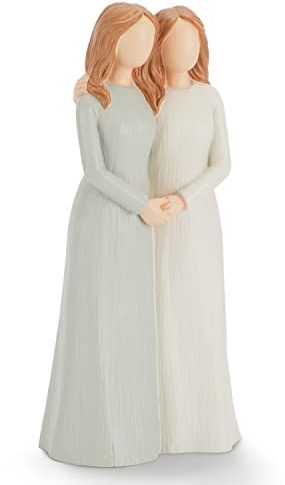 Carracci Sister Figurines, Love My Sisters Friends Forever, Two Women Statues, Sculpted Hand-Painted Figures Gifts for Christmas Birthday