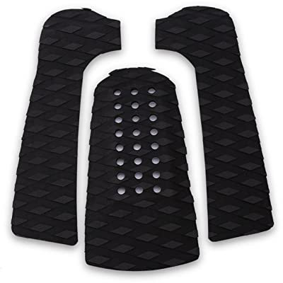 Cyrank 3 Stück Surfboard Deck Traction Pads, Adhesive Traction Pad Maximum Grip Für Stomp Skimboards, Surfbretter, Funboard, Fischbrett(Schwarz)