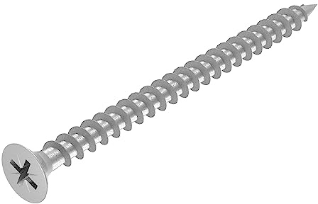 SECCARO Tornillo para paneles de aglomerado 4 x 55 mm, acero inoxidable V2A VA A2, tornillo para madera con rosca completa, cabeza cruz/PZ, 150 piezas