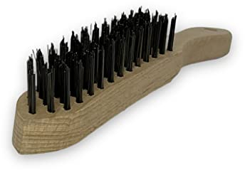 Drahtbürste Edelstahl, Edelstahlbürste 6-Reihig, extrem widerstandsfähige Borsten, mit Holzgriff, zum Reinigen und Entrosten von hartnäckigen Verschmutzungen, made in germany, DIE BÜRSTE