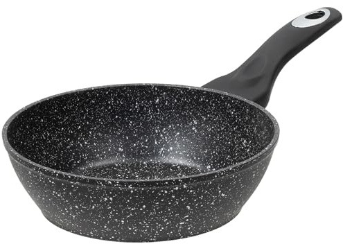 RESTO 93060 - Sartén honda de 20 cm – Inducción de aluminio forjado de alta calidad – Sartén con revestimiento antiadherente de mármol de 4 capas apta para todo tipo de fuegos