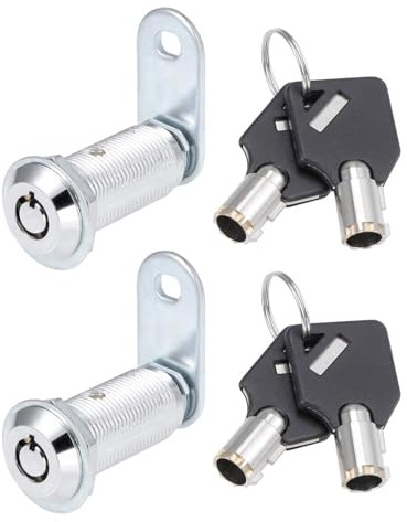 Recogwood 2Pcs Tubular Cam Lock, 40mm Cylinder Security Storage Locks for Door Mailbox Drawer Cabinet Cupboard Letterbox, Keys Different