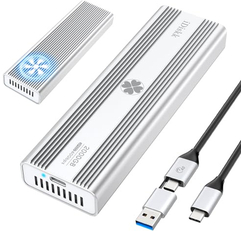 iDiskk 40 Gbit/s 2 TB M.2 NVMe SSD Professionelle robuste Externe Festplatte aus Aluminium mit USB-C – bis zu 3000 MB/s, Thunderbolt 3 (40 Gbit/s), USB-C (10 Gbit/s), kompatibel mit USB