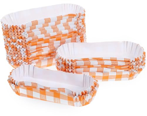MAGICLULU Moldes Para Hornear En Forma De Barco Bandeja Antigrasa Resistente Al Calor 200 Piezas De Papel Apto Para Alimentos 5.90*2.16*0.78In Para Brownies Muffins Cupcakes Bodas Fiestas Y Picnic