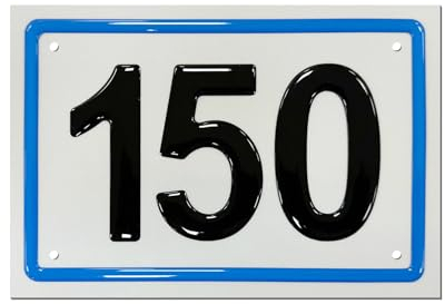 Numero Civico in piastra di alluminio composto rigido di spessore 0,5mm - Targa con numero e/o via personalizzata Omologata a rilievo oppure stampata