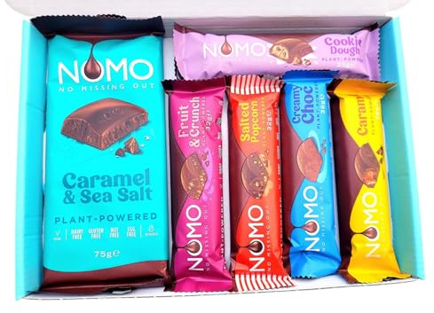 NOMO Chocolate Selection Hamper Gift Box | Caramel & Sea Salt | Free From, Gluten Free, Dairy Free, Egg Free, Nut Free, Vegan & Vegetarian | Hamper Exclusive To INTERGALACTIC SWEETS