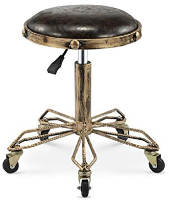 GSKDBCC Hocker auf Rädern, rund, hoch, drehbar, drehbar, Hocker, rund, verstellbar, Arbeitshocker (Farbe: Barhocker, 2er-Set, C) ShaoSu (Barhocker, 2er-Set, E) ziyu Chaser of Light