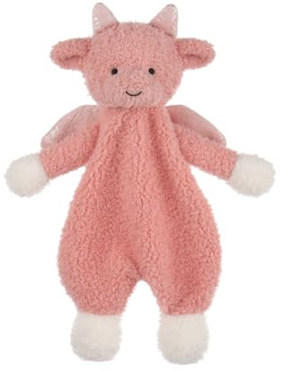 Apricot Lamb Dragon Snuggler Blanket Soft Loveys for Babies, Security Blanket for Baby Boy and Girl, 10 Inches for Infant and Toddlers (Pink)