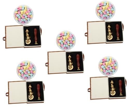 STOBOK 5sätze Weihnachts-wachssiegel-stempel Farbige Wachskügelchen Dekoration Für Einladungen Karten Und Inklusive Weihnachtsdesigns Wie Schneeflocken Und Rentiere