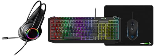 GameMax Pulse 4-in-1 Keyboard Mouse Headset Mouse Pad Combo Kit