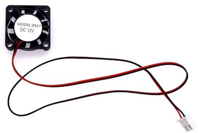 JZK 25 x 25 x 7 mm DC 12 V mini ventilateur de refroidissement 25 mm avec connecteur à 2 broches, 10000 tr/min, 0,04 A, 2507 petit ventilateur brushless DC 2,5 cm pour carte développement, carte