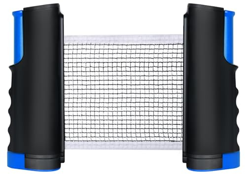 flintronic Rete da Ping Pong, Retrattile da Ping Pong, Portatile Rete di Ricambio per Ping Pong per Tavolo da Ping Pong, Scrivania, Tavolo da Pranzo, può Essere Esteso a 170cm, Nero Blu