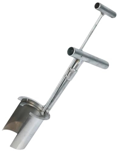 Herramienta de plantador de bulbo Herramienta de sembradora de semillas de acero de manejo largo de servicio pesado para cavar agujeros para plantar tulipanes iris narcisos