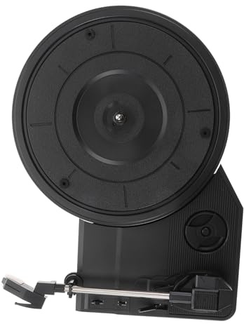 Large Built Gramophone Movement with Player Record Turntable in Speakers | 200mm Platter, Black Plastic Body, Vintage Retro Classic Style, for Music Lovers, Beginners, Home Decor