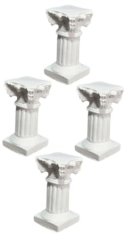 ERINGOGO 4pcs Mini Roman Pillar Base Candle Holders for Pillar Candles Small Roman Column Statue Desktop Decoration