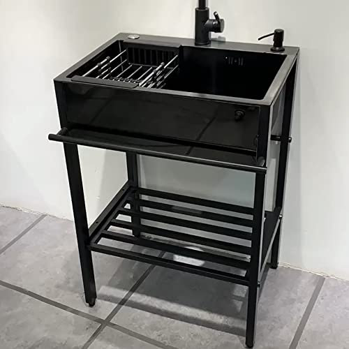Lavandino portatile in acciaio inox per esterni, stazione di lavaggio a mano indipendente, per giardini, terrazze e campeggio