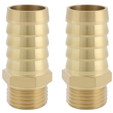 YINETTECH 2 raccordi in ottone per tubo flessibile M16 x 1,5 metrico a 16 mm, adattatore per dispositivi meccanici idraulici