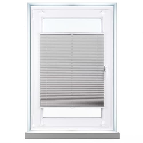 Shadoo Home® Plissee ZUM KLEBEN nach maß – Große Auswahl: 23 Farben, Breite 30–129cm, Höhe 50–230cm – Blickdicht & lichtdurchlässig Plissee für Fenster & Balkontür - Angepasste Breite alle 1 cm