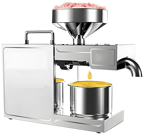 Pressa Olio Calda Fredda Commerciale,Frantoio Domestico Acciaio Inossidabile,Pressa per Olio Automatica Elettrica,Consumo Energetico 0,6 Kwh/Ora,Tra Cui Arachidi,Semi Girasole