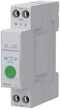 Kavolet Interruttore Automatico WiFi Intelligente Avanzato con Monitoraggio in Tempo Reale Gestione Efficiente Dell'energia, Bianco, 1 Pezzo, per L'automazione Domestica Intelligente