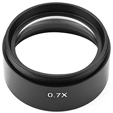 ERYUE Objectif de Microscope Stéréo Agrandi KP-0.7X pour Un Grossissement Accru, Fixation Facile, pour Professionnels et Amateurs, Lentille en Métal/Alliage D'aluminium/Verre