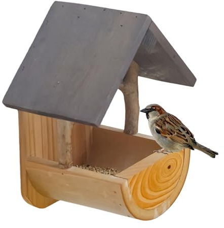 Mangiatoia per Uccelli | Stazione di Alimentazione da Parete in Legno Resistente alle Intemperie | Mangiatoia Per Cardellini Da Esterno,per Osservare Cardellini in Giardino Terrazzo Casa Voliera Ambie